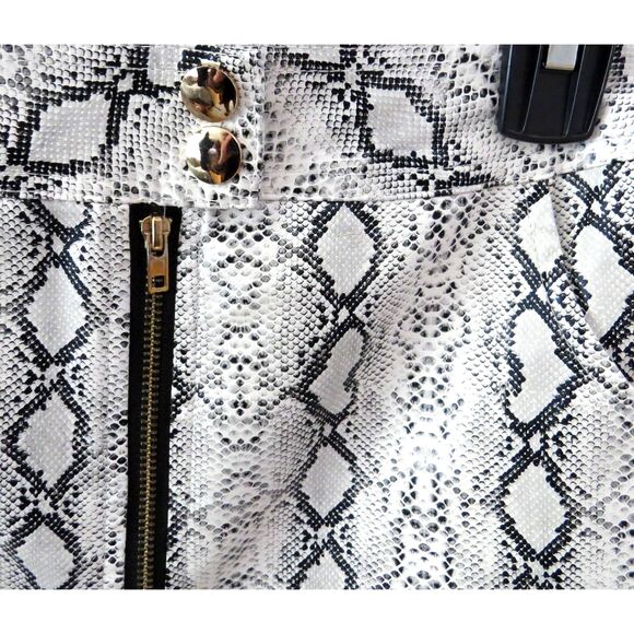 Pretty Little Thing Faux Leather High Rise Snake Print Tapered Trousers 10 EUC - Picture 4 of 11